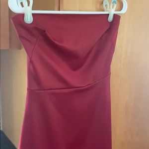 Devan Red Strapless Evening Dress